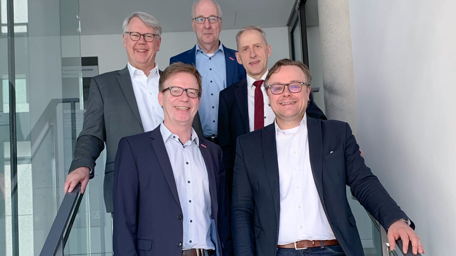 (v. l.): Thomas Banasiewicz, Carsten Harder, Thomas Harten, Dr. Axel Fuhrmann und Jörg Kemna
